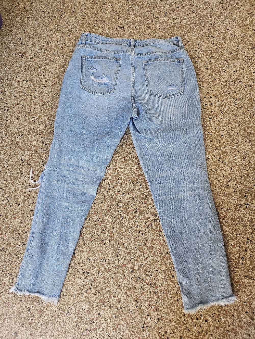 OAT NEW YORK High Rise Denim Jeans Distressed Raw Hem Light Wash Women's 28 - Picture 9 of 10